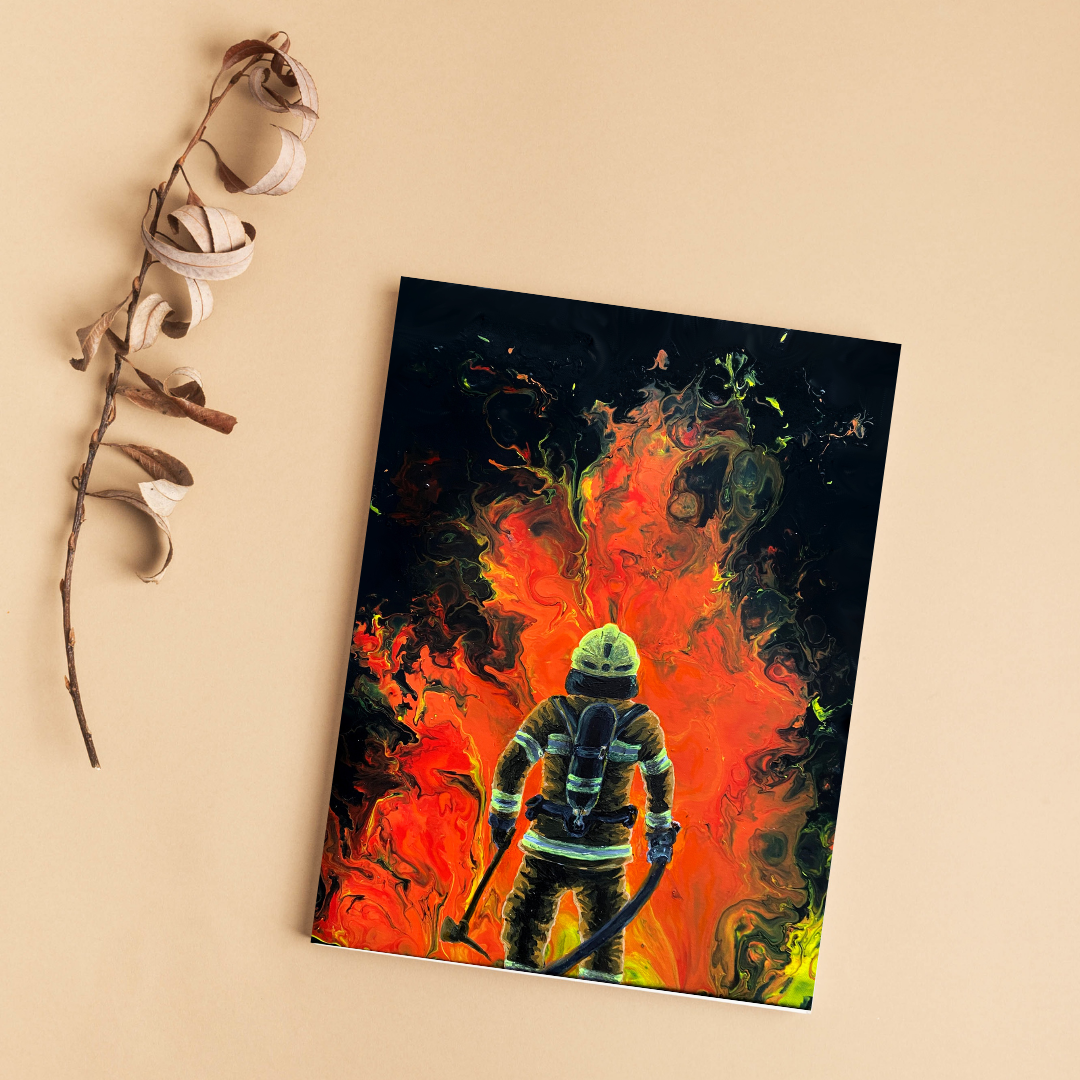 Postkarte Din A6 "AGT im Feuer"