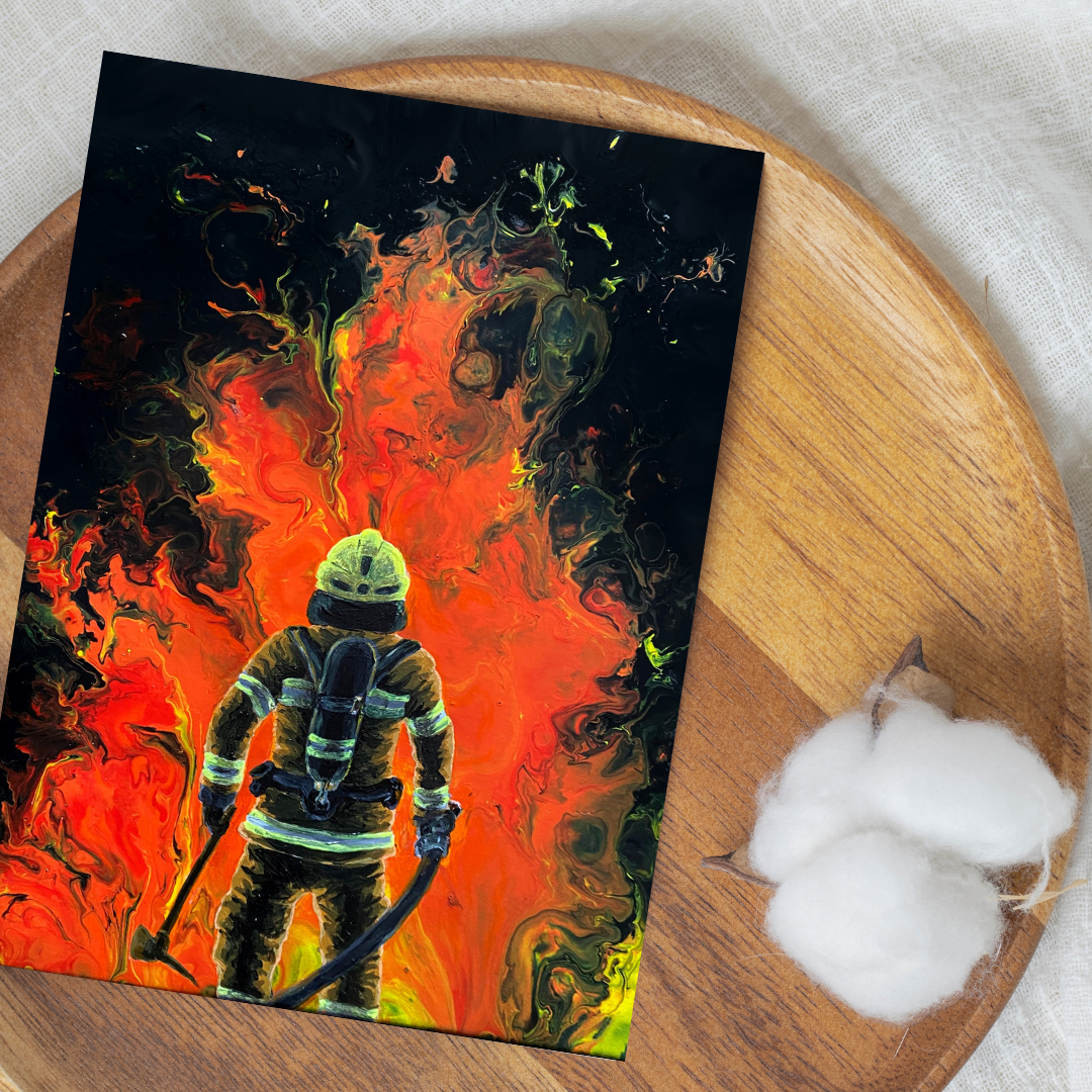 Postkarte Din A6 "AGT im Feuer"