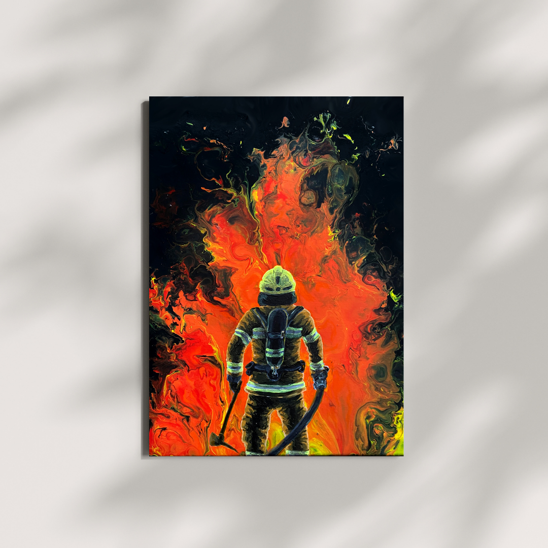 Postkarte Din A6 "AGT im Feuer"