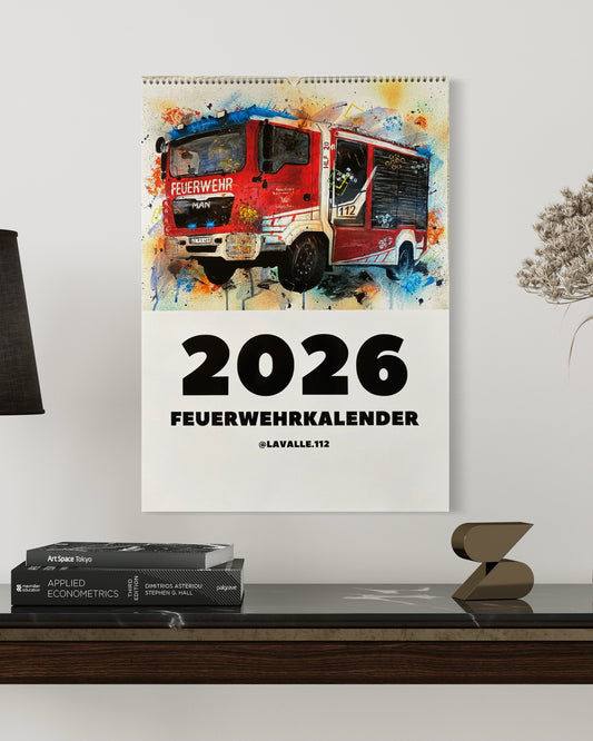 Feuerwehr Kunstkalender 2026 - 12 einzigartige Feuerwehrautos -  Lavalle.112