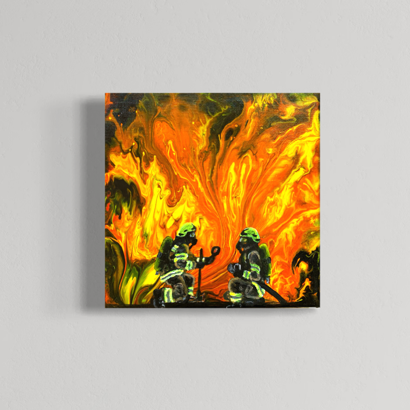 Handgemaltes Feuerwehrbild "AGT Trupp"