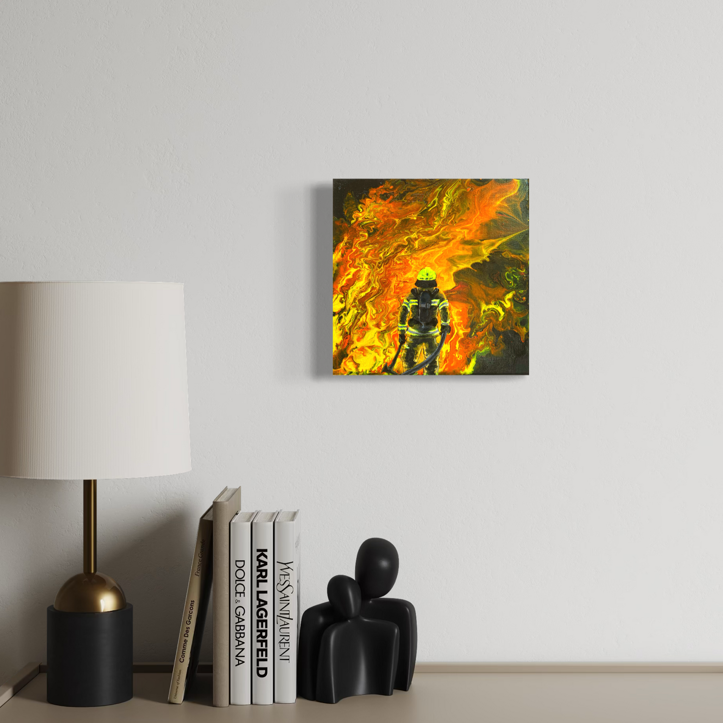 Handgemaltes Feuerwehrbild "AGT im Einsatz"