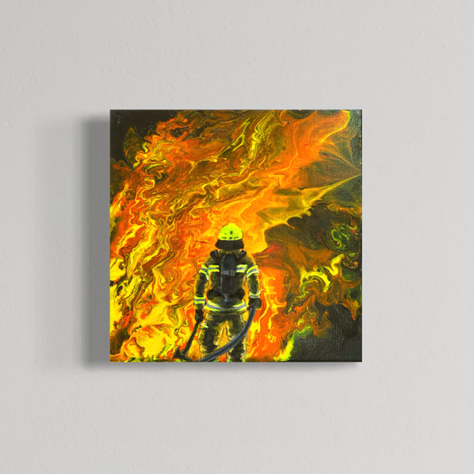 Handgemaltes Feuerwehrbild "AGT im Einsatz"